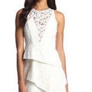 BCBGMaxAzria Off White Lace
Asymmetrical Hanah Dress sz 02  $398 prom